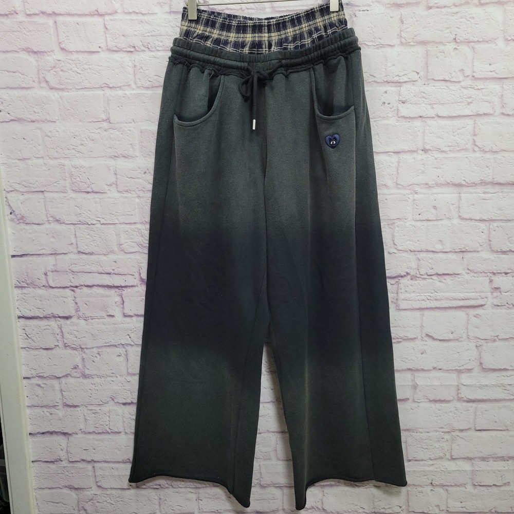 Aelfric Eden Plaid Double Waistband Sweatpants S 100% Cotton Streetwear Skater